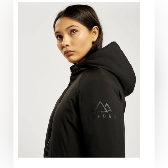 Norden reversible hooded parka jacket- black & army green size S - Picture 4 of 14